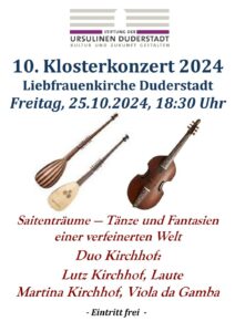 10. Klosterkonzert 2024 – Saitenträume: Tänze und Fantasien