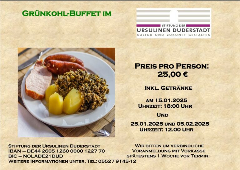 Grünkohl-Buffet im Ursulinenkloster Duderstadt